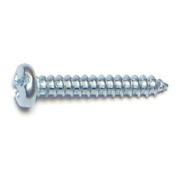 Midwest Fastener Sheet Metal Screw, #4 x 3/4 in, Zinc Plated Steel Pan Head Combination Drive, 100 PK 67585